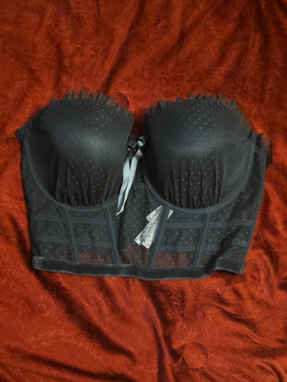 Victoria's Secret Black Strapless Longline Bustier Size 38DD